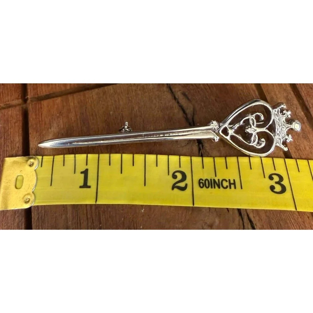 Vintage Unisex Pin Scottish Sword Kilt Brooch 3